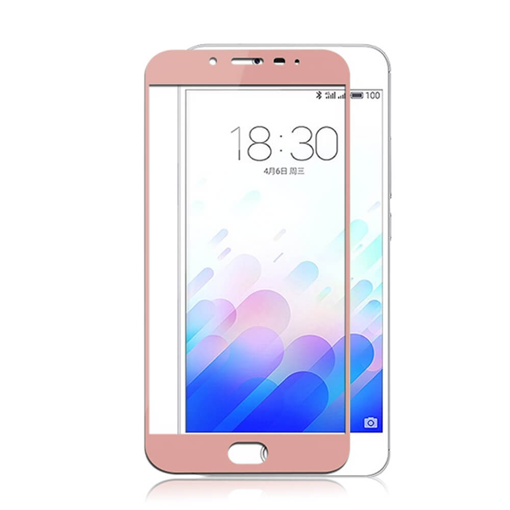 Makibes Tempered Glass For Meizu M3 Note/Meilan Note 3 0.33mm Full Cover Screen Protector - Rose Gold