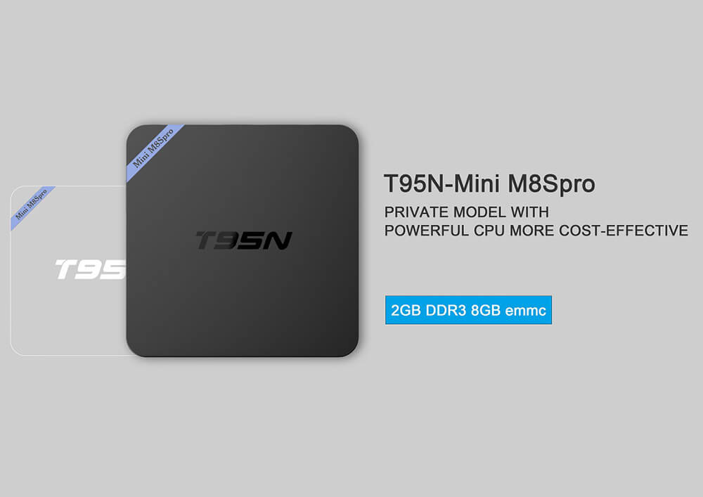 T95N-Mini M8Spro 4K Android 5.1 Amlogic S905 TV BOX 2G/8G 802.11 b/g/n LAN KODI HDMI Dolby 3G - Black