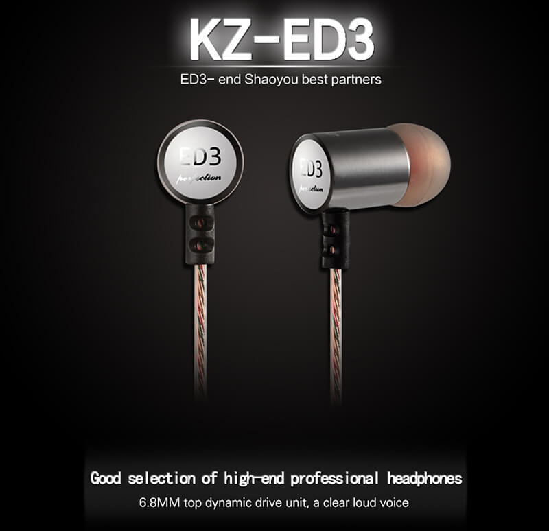 KZ-ED3 3.5mm HiFi In-Ear Earphone Wired Headphone Earplugs DJ Dance Headset