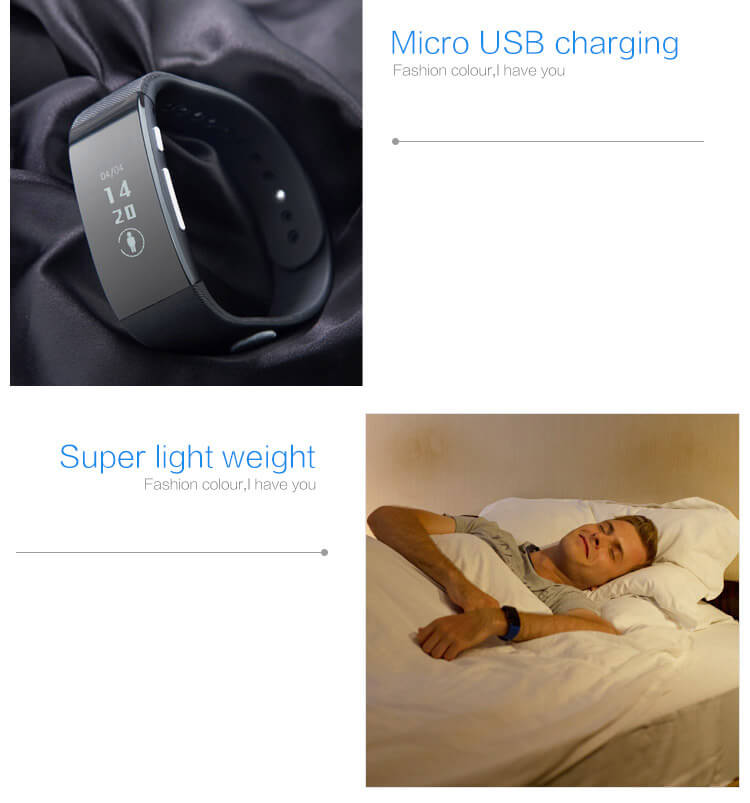 UNIK3 Bluetooth 4.0 Smart Bracelet Waterproof Sports Fitness Tracker Hand-free Call Answering Remote Camera For Android iOS - Blue