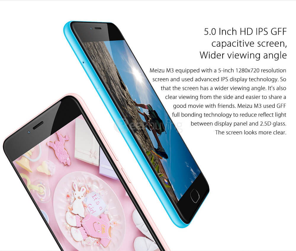 MEIZU M3 mini 5.0inch 2.5D HD Screen 4G LTE Flyme 5.1 2GB 16GB Smartphone YunOS 64bit MT6750 Octa Core 5.0MP+13.0MP 2870mAh battery - Gold