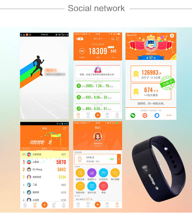 UNIK3 Bluetooth 4.0 Smart Bracelet Waterproof Sports Fitness Tracker Hand-free Call Answering Remote Camera For Android iOS - Blue