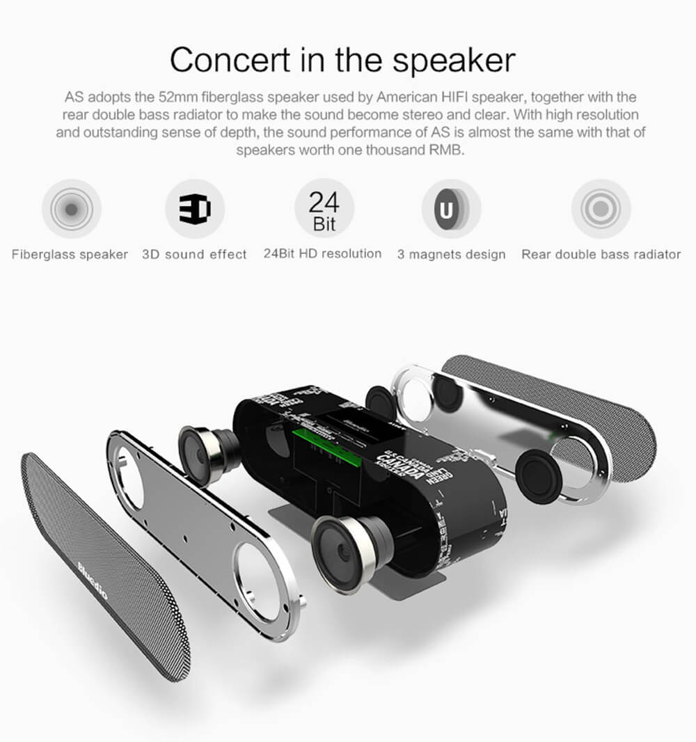 Bluedio AS Bluetooth4.1 WiFi Speaker Music Player Dual Mode Loudspeaker for Laptop Mobile Phone - Black