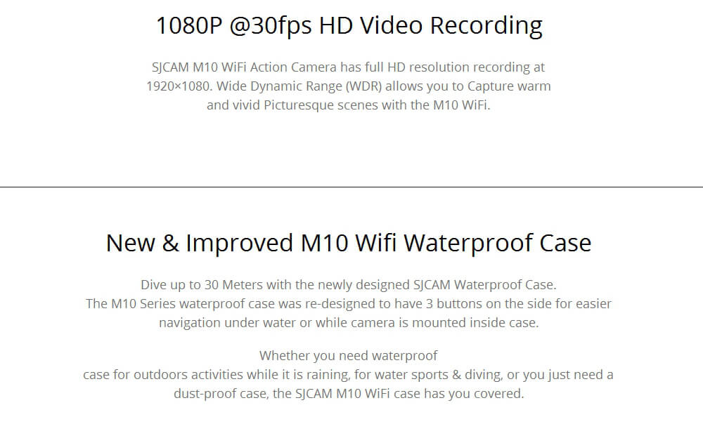 SJCAM M10 WiFi Mini Cube 12MP 1080P Novatek Sports Camera Standard Version 1.5 Inch 170 Wide Angle Lens HD Camcorder Car DVR - Red