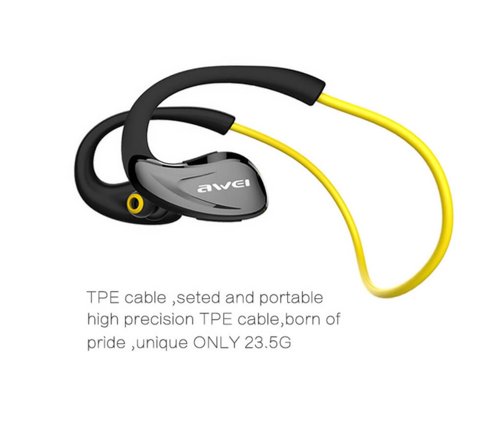 Awei A880BL Wireless Bluetooth V4.0 Headphones Sports Stereo Earphones - Yellow