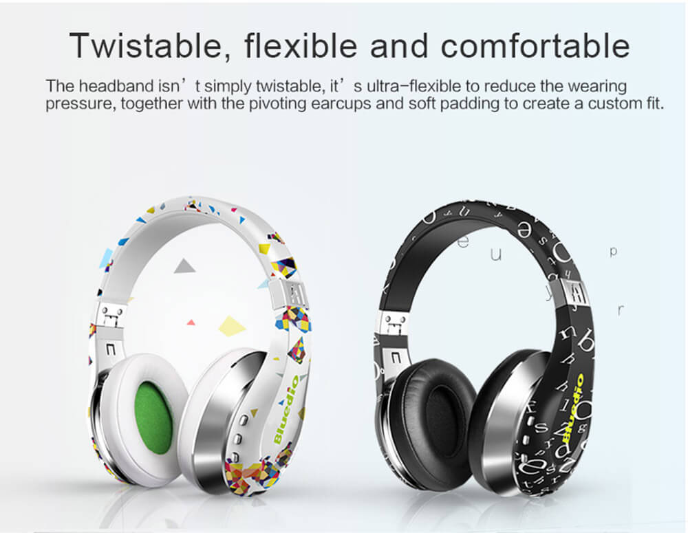 Bluedio A Wireless Bluetooth4.1 HiFi Headphone for iPhone HTC Motorola LG Samsung - White