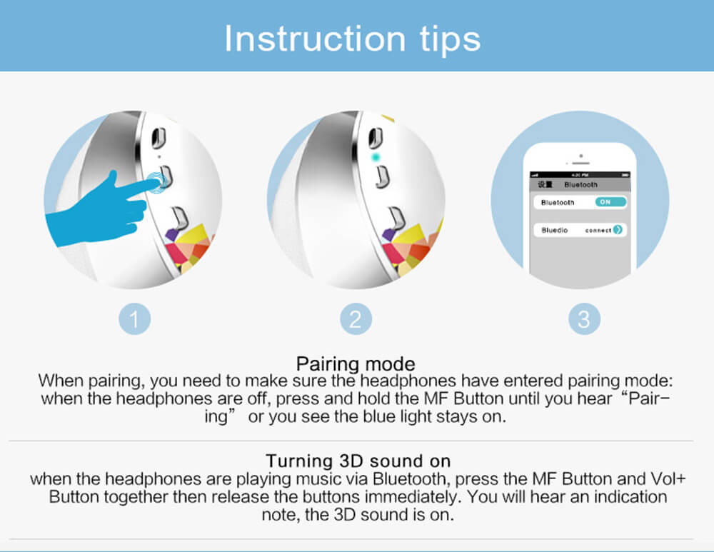 Bluedio A Wireless Bluetooth4.1 HiFi Headphone for iPhone HTC Motorola LG Samsung - Black