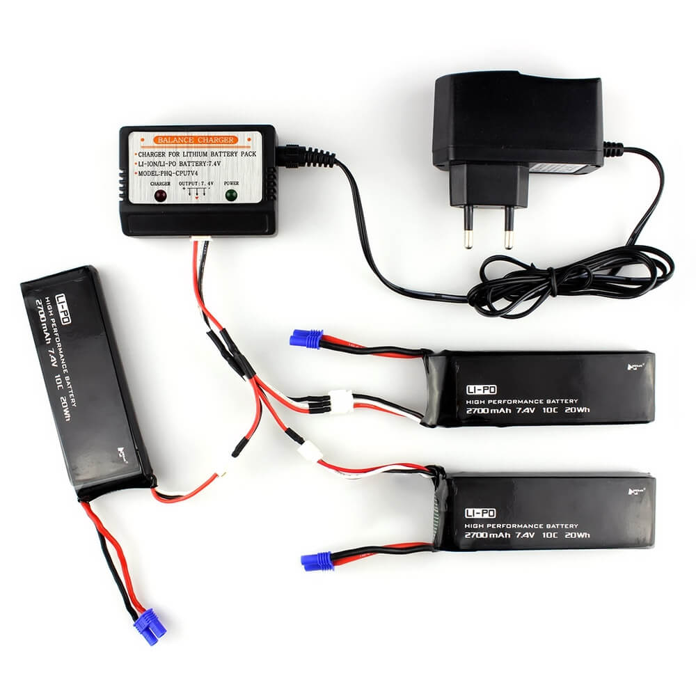 Hubsan H501S X4 H501C RC Quadcopter 3*7.4V 2700mAh 10C Battery & Charger Set