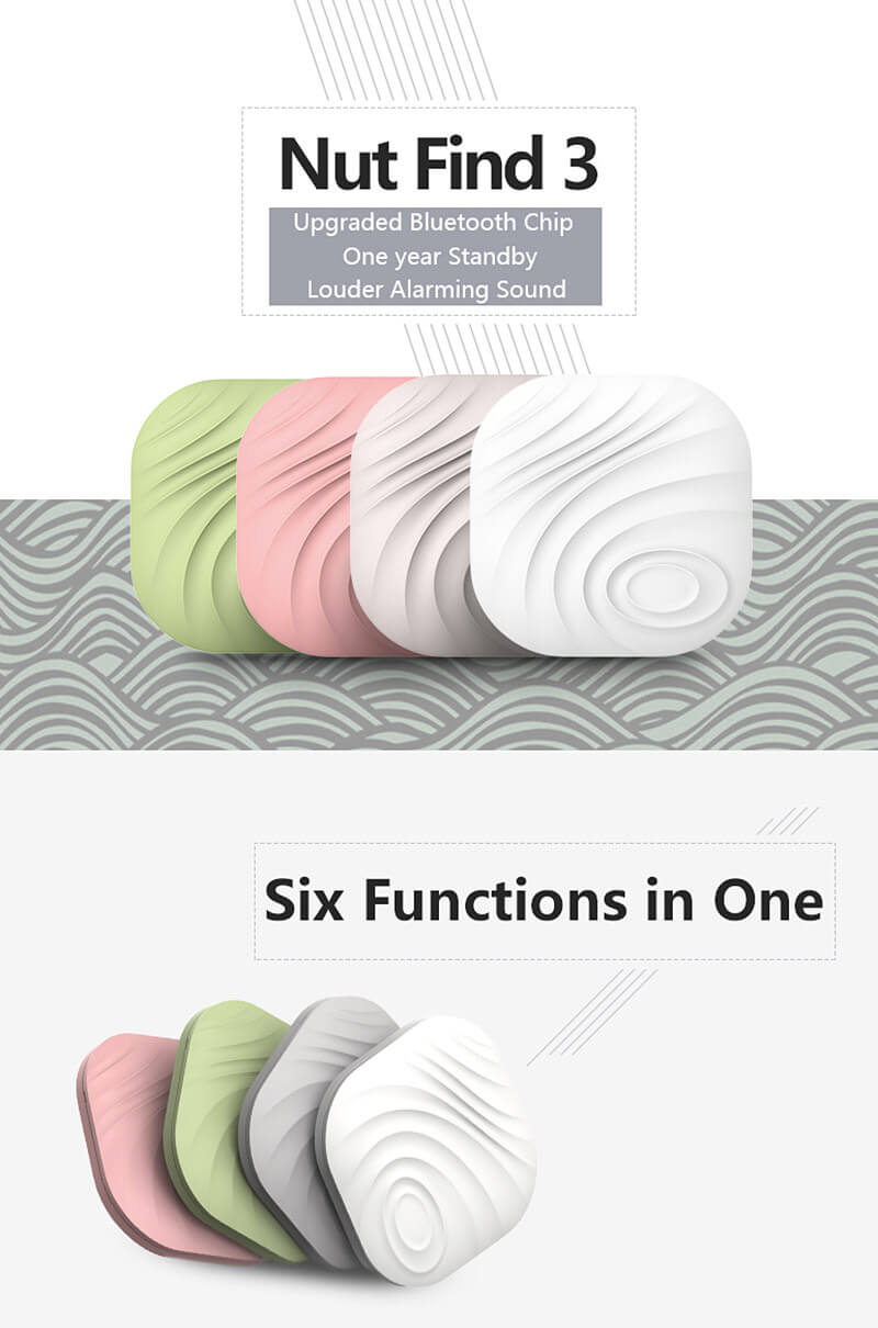 Nut3 Multifunctional Smart Finder WiFi Bluetooth Tracker Locator Wallet Phone Key Anti-lost Alarm - White