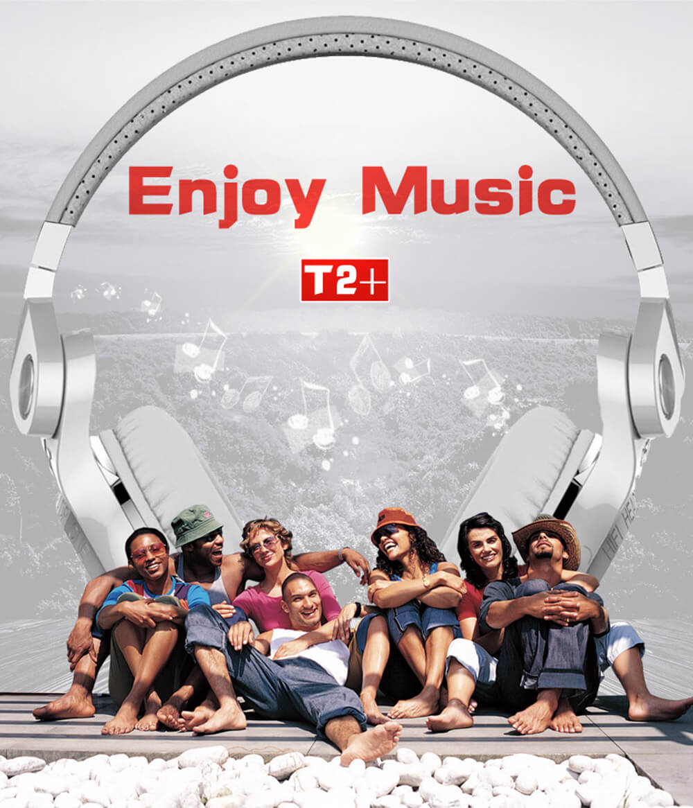 Bluedio T2+ Bluetooth4.1 Wireless Stereo Headphone TF Card FM Music Headset - Blue