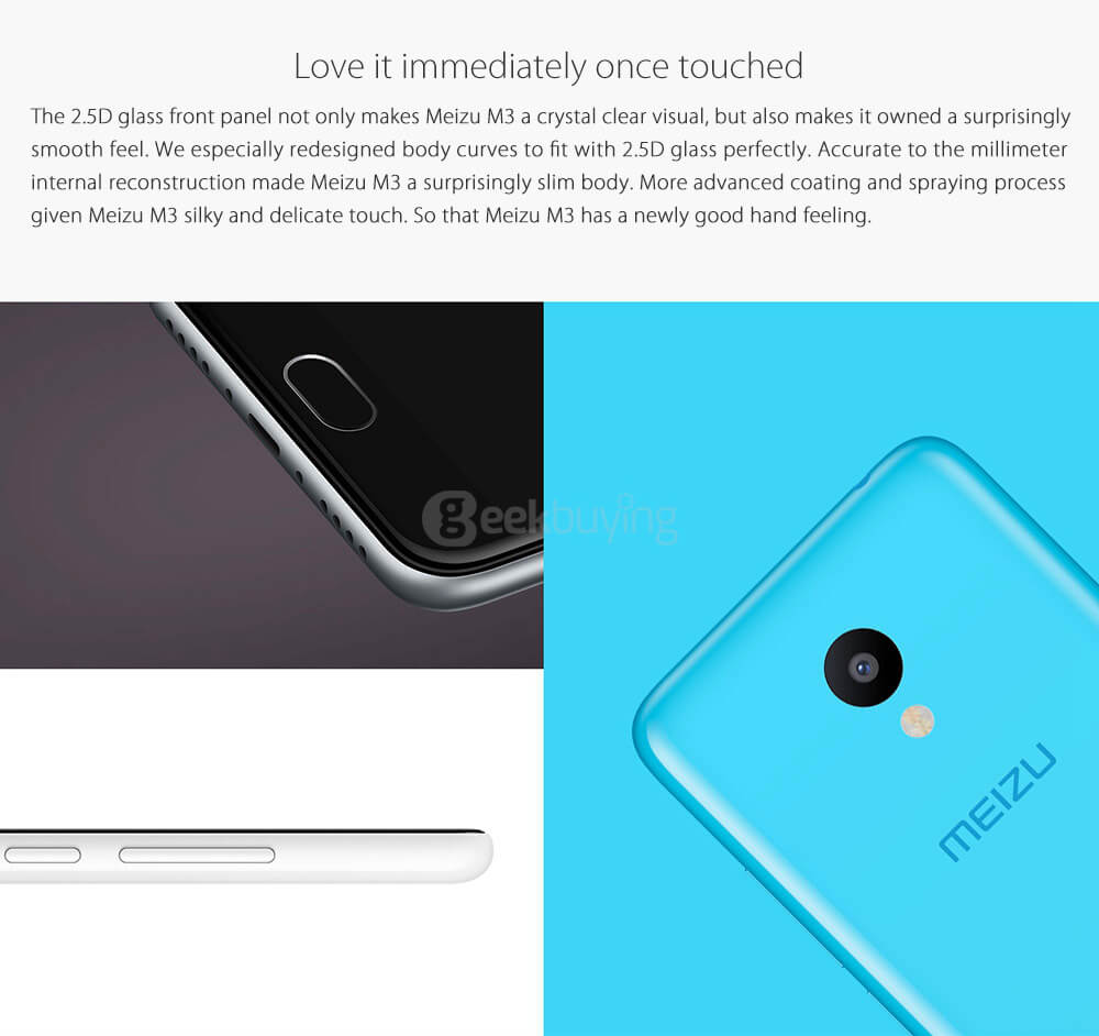 MEIZU M3 mini 5.0inch 2.5D HD Screen 4G LTE Flyme 5.1 2GB 16GB Smartphone YunOS 64bit MT6750 Octa Core 5.0MP+13.0MP 2870mAh battery - Gold