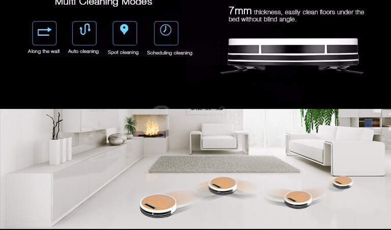 Ilife X5 Sweeping Robot Home Vacuum Cleaner Dust Cleaning with 2600mAh Lithium Battery - Gold