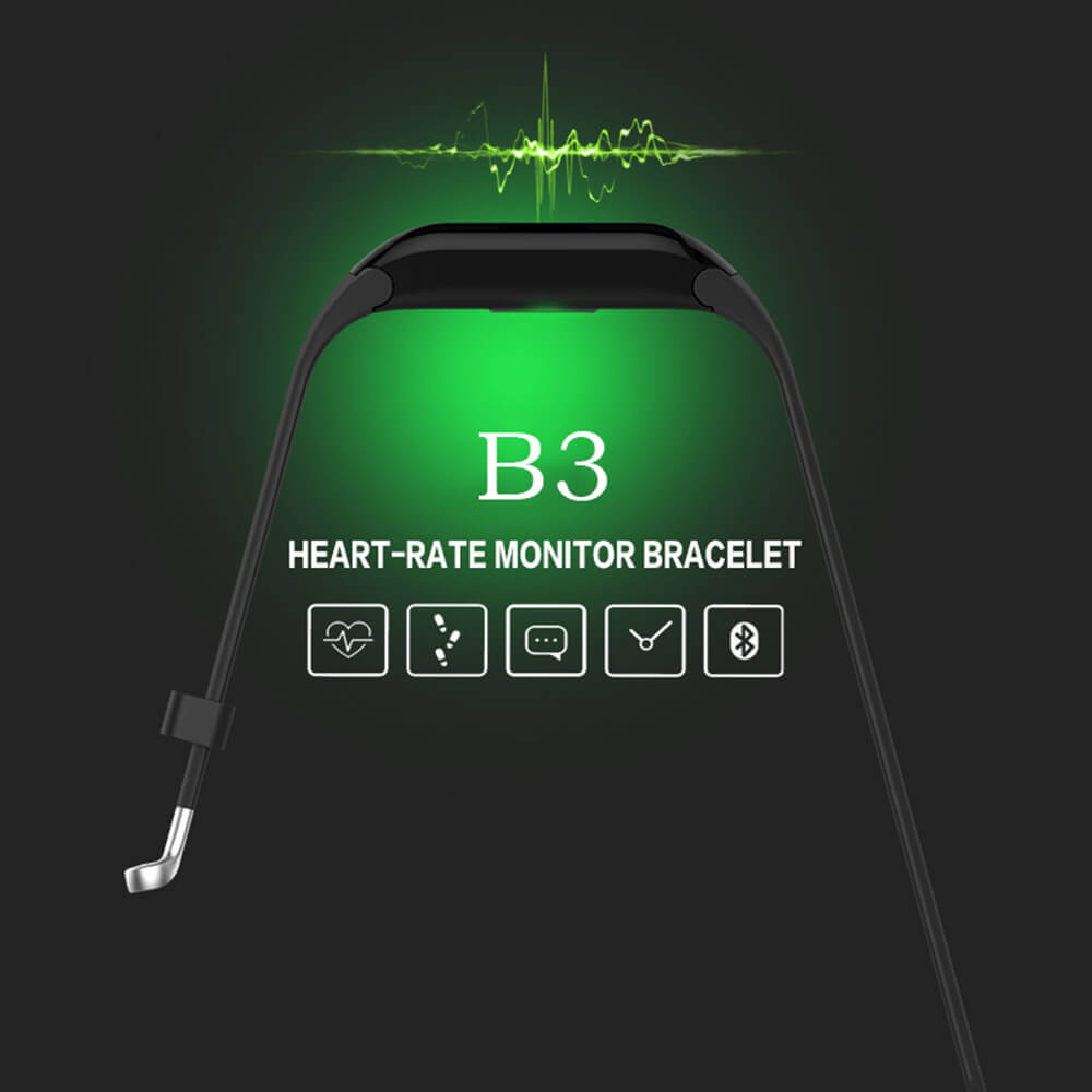 B3 Bluetooth 4.0 Smartband Pulse Heart Rate Monitor Sports Fitness Sleep Tracker Call Reminder for iOS Android - Blue