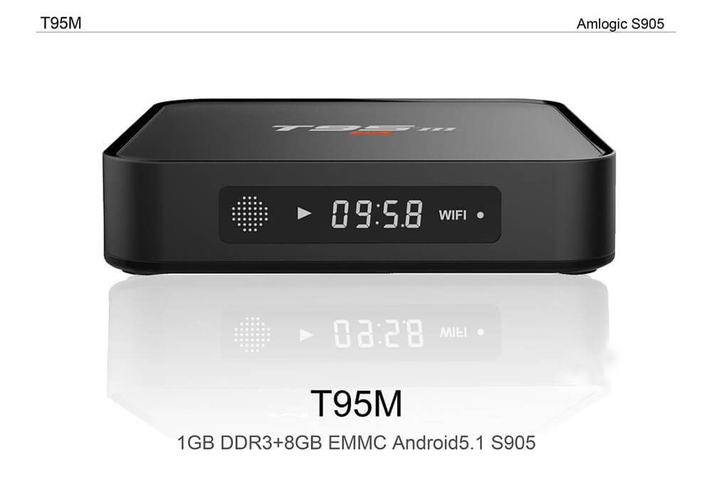 T95M Amlogic S905 Android 5.1 4K TV BOX 1G/8G 802.11 b/g/n LAN KODI HDMI Dolby 3G - Black