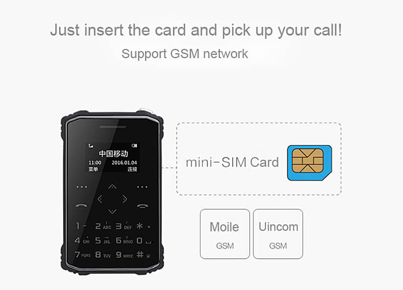 iMAN S1 PRO 7.2mm Ultra Thin 1 Inch HD MT6261D Single Core IP67 Cell Phone Mini Pocket Card Waterproof Shockproof Bluetooth Pedometer - Black