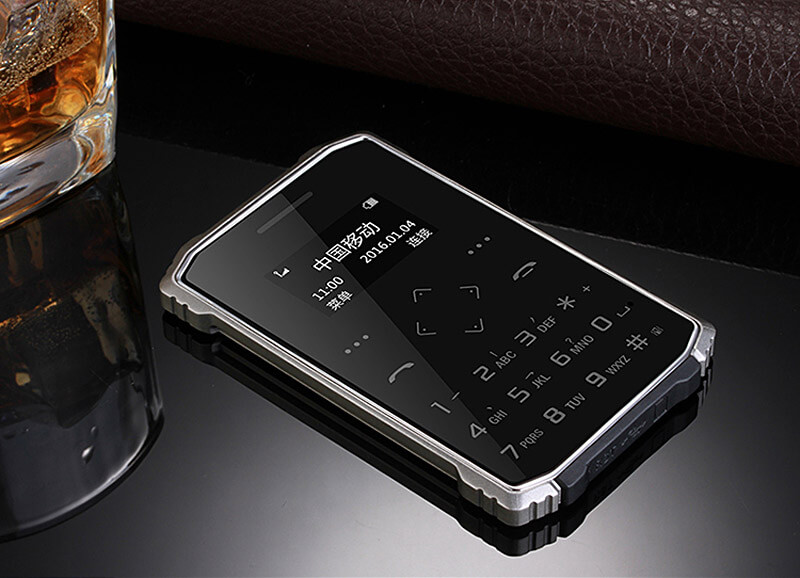 iMAN S1 PRO 7.2mm Ultra Thin 1 Inch HD MT6261D Single Core IP67 Cell Phone Mini Pocket Card Waterproof Shockproof Bluetooth Pedometer - Black