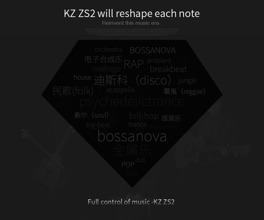 Original KZ ZS2 In-ear Dual Dynamic Unit Heavy Bass Headphone with Mic for Xiaomi Samsung iPhone
