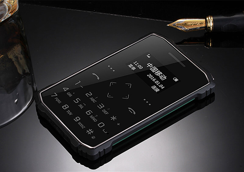 iMAN S1 PRO 7.2mm Ultra Thin 1 Inch HD MT6261D Single Core IP67 Cell Phone Mini Pocket Card Waterproof Shockproof Bluetooth Pedometer - Black