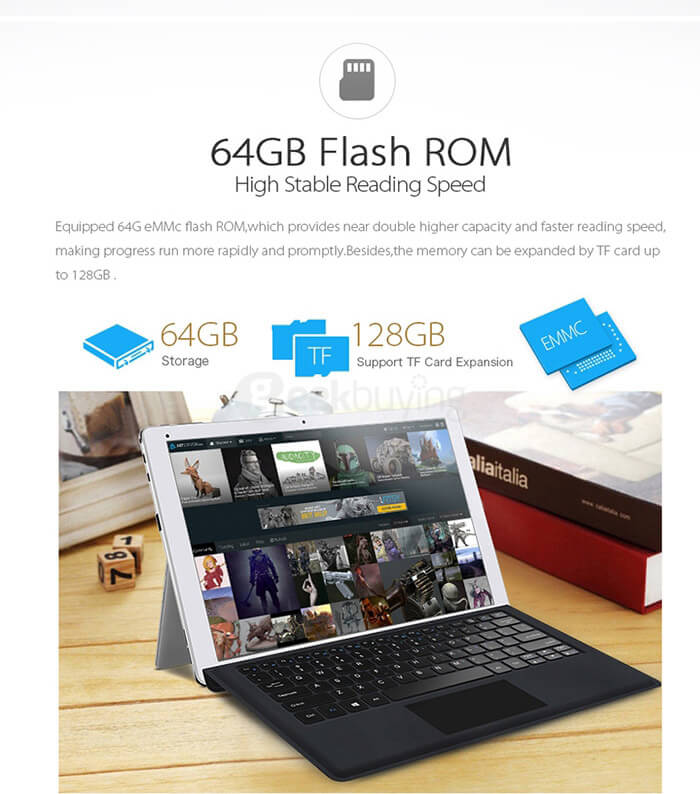 Cube iWork12 2in1 Ultrabook Tablet Intel Cherry Trail Z8300 12.2 inch Windows10 + Android 5.1 4GB/64GB Quad Core 1.84GHz IPS 1920*1200 HDMI - Silver