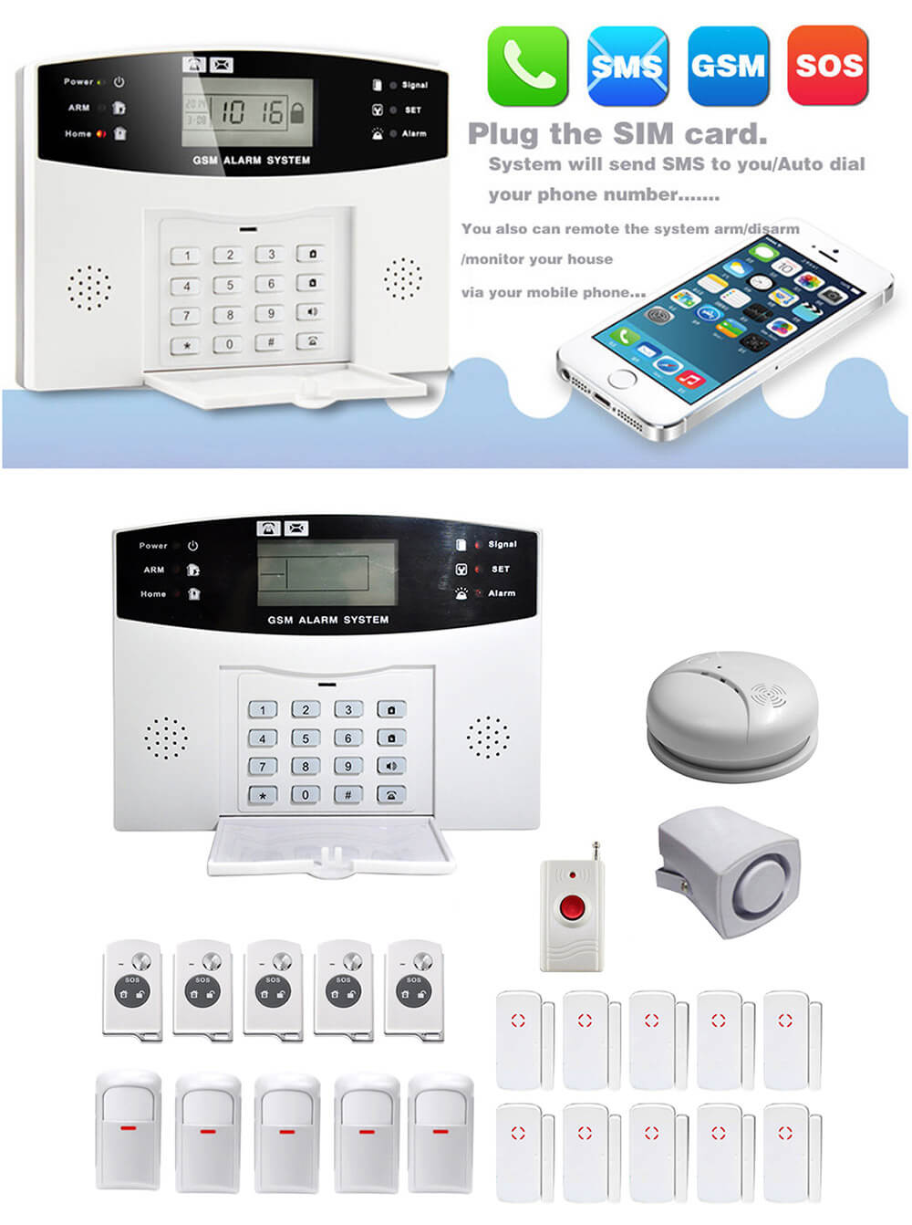 YA-500-GSM-23 LCD Wireless GSM Autodial SMS Home House Office Security Burglar Intruder Alarm