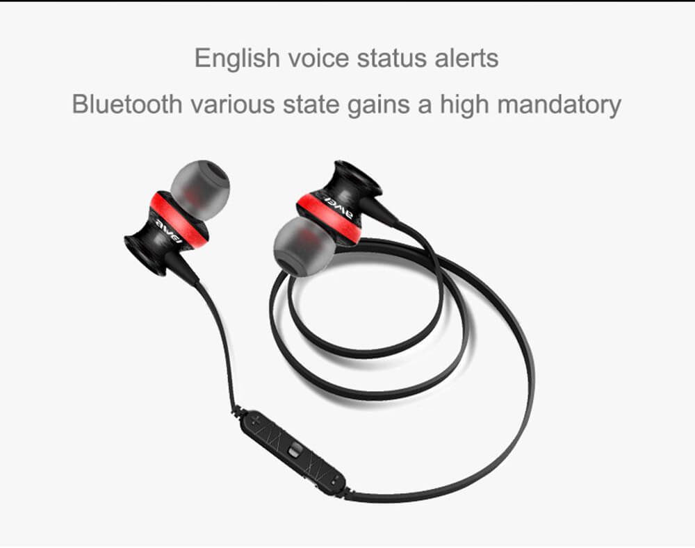 Awei A980BL Bluetooth 4.0 Wireless Sports Earphone Handsfree with Songs Track Function - Gold