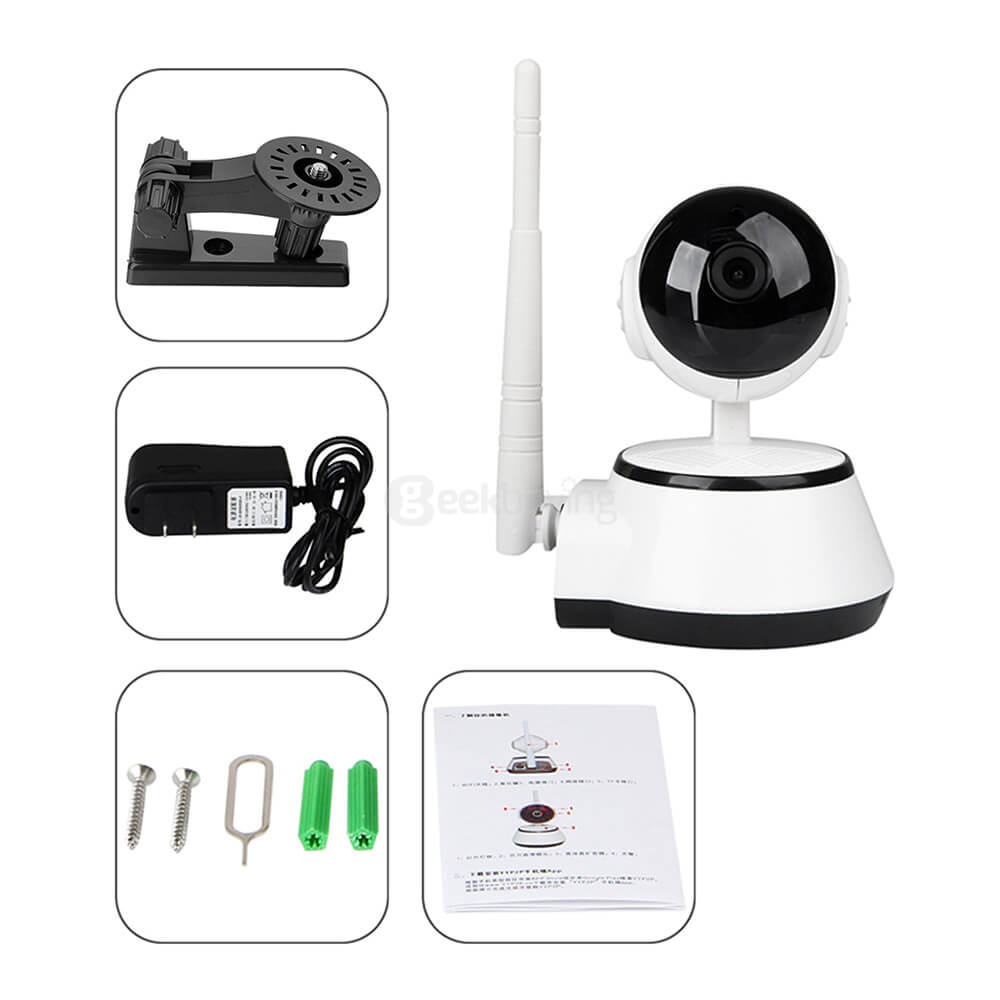 H7 960P HD Two-way Audio Wireless Wi-Fi IP Network Camera with 355 Degrees Rotation for Mobile Phone 1-IR-LED - White