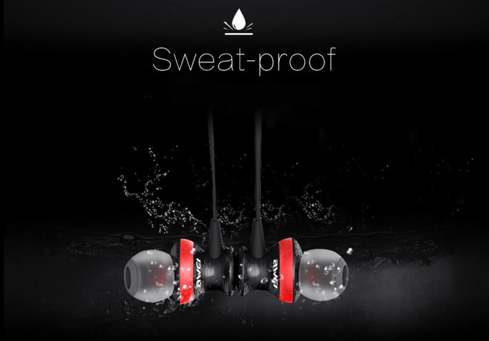 Awei A980BL Bluetooth 4.0 Wireless Sports Earphone Handsfree with Songs Track Function - Black