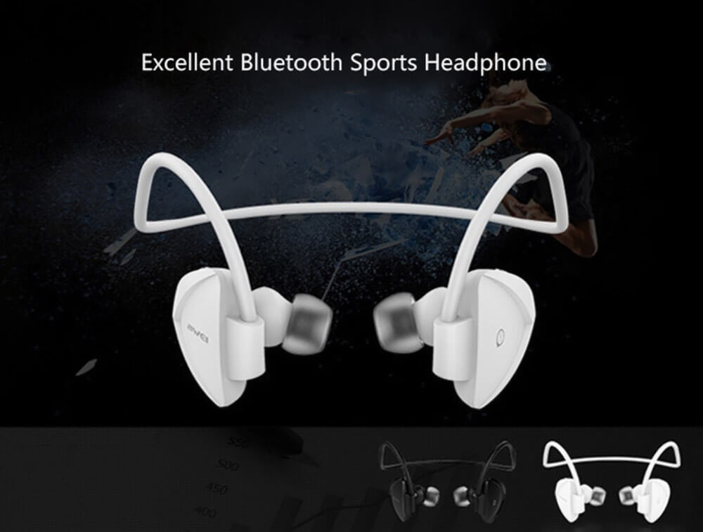 Awei A840BL Bluetooth 4.0 Wireless Earphone Sports Headset - White
