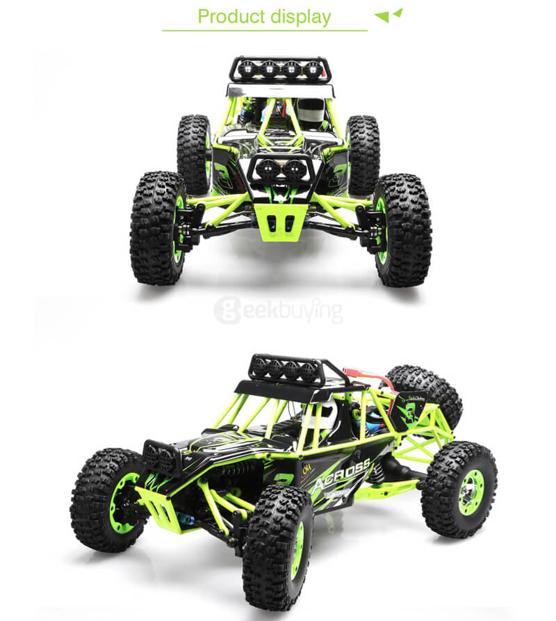 WLtoys 12428 2.4G 1/12 4WD Crawler 50km/h RC Car With LED Light