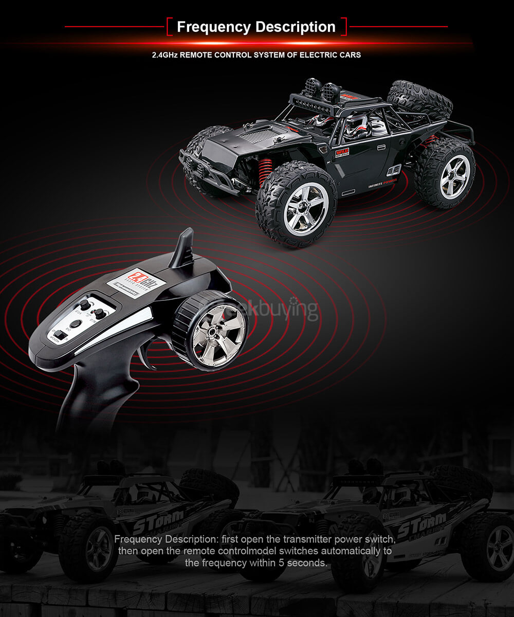 SUBOTECH BG1513B 1:12 Full Scale 2.4GHz 4WD High Speed RC Car - Black