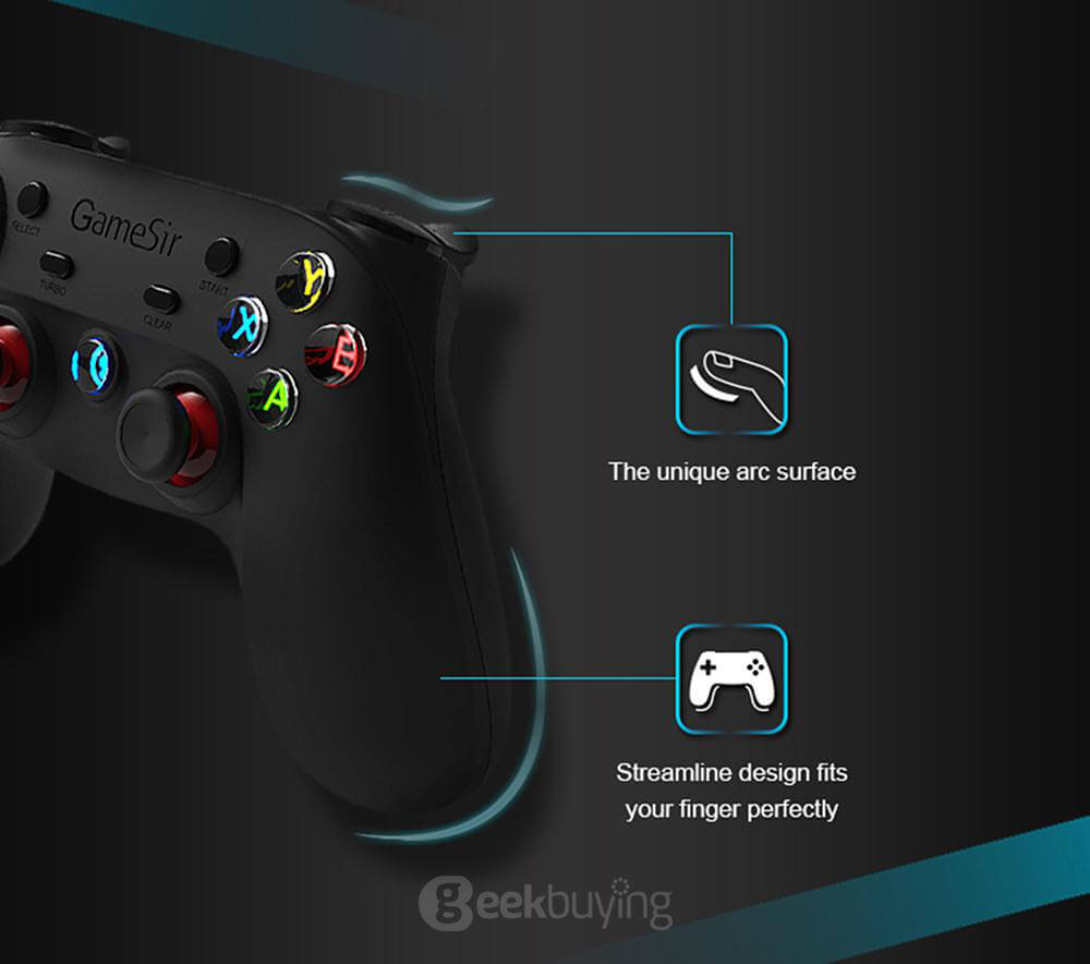 GameSir G3s Enhanced Edition Wireless Gamepad 2.4GHz Bluetooth 4.0 Connection Game Controller for iOS/Android/Windows/PS3 - Black