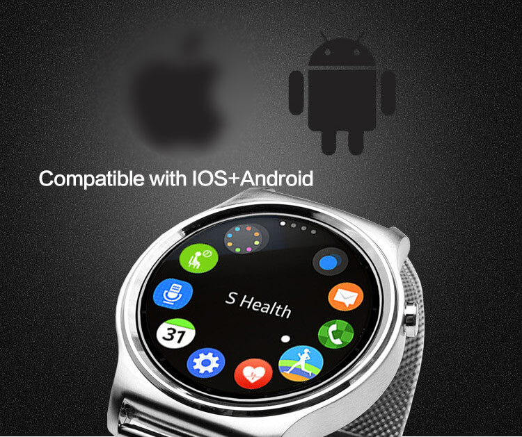 GW01 Heart Rate Monitoring Smart Watch MTK2502 with Siri / UV & Body Temperature Monitoring/ Fitness Tracker/ Bidirectional Anti-lost (Metal Strap) - Gold
