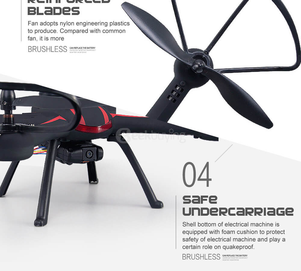 JJRC H11WH WIFI FPV 2MP HD Camera Altitude Hold Mode 3D Roll LED RC Quadcopter - Black
