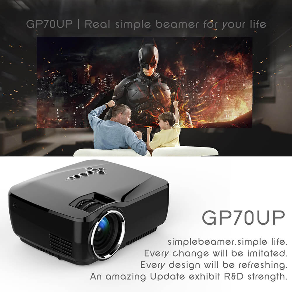 GP70UP Android 4.4 2.4G/5G WIFI Bluetooth 4.0 1200LM Projector Miracast DLNA Support Home Theater