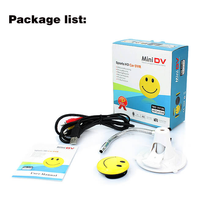 Smile Face Car Portable Camera Mini Car DVR Sport Camera