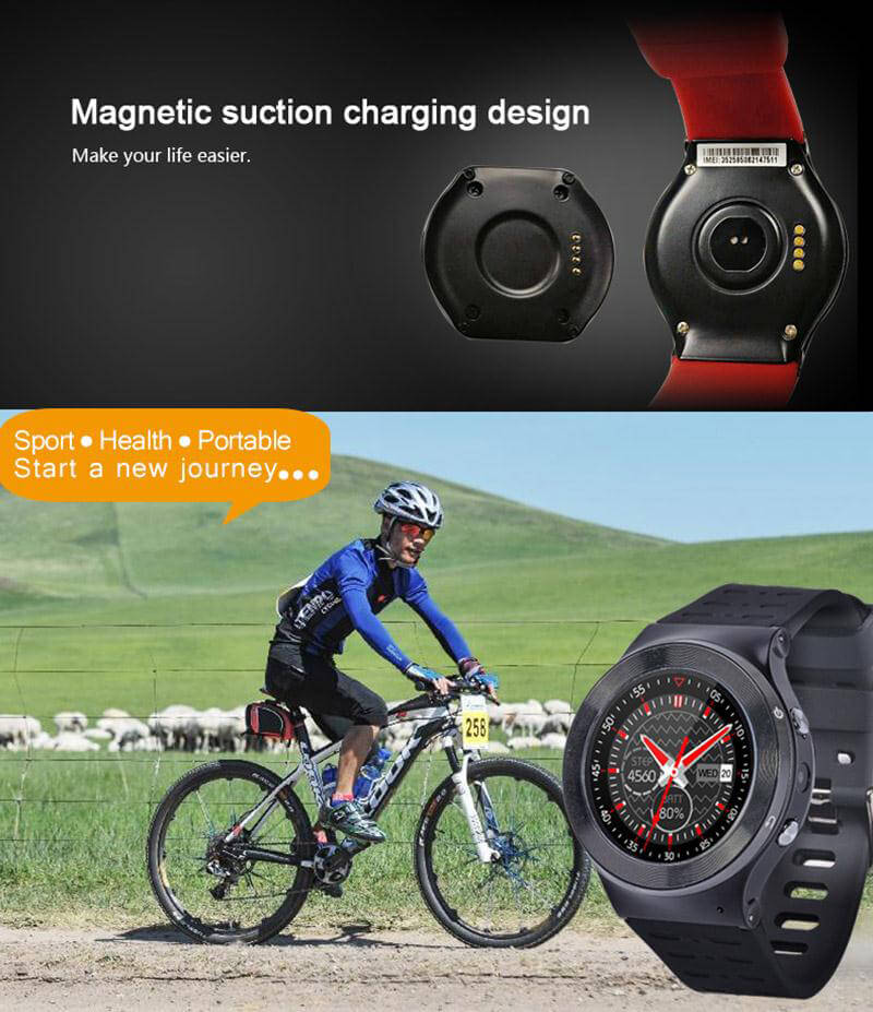 ZGPAX S99 3G Smartwatch Phone Android 5.1 OS 1.33 inch MTK6580 Quad Core 1.3GHz 512MB RAM 8GB ROM Google Play GPS Bluetooth 4.0 WiFi - Black