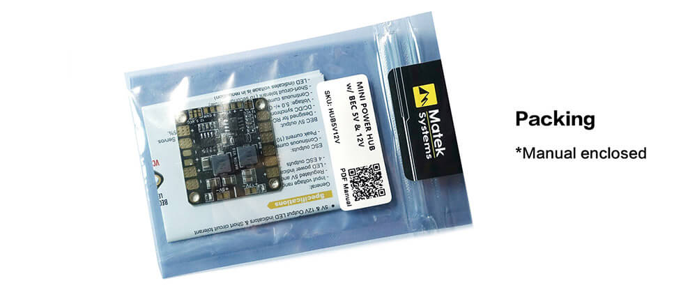 Matek Mini Power Hub Power Distribution Board With BEC 5V And 12V For FPV Multicopter