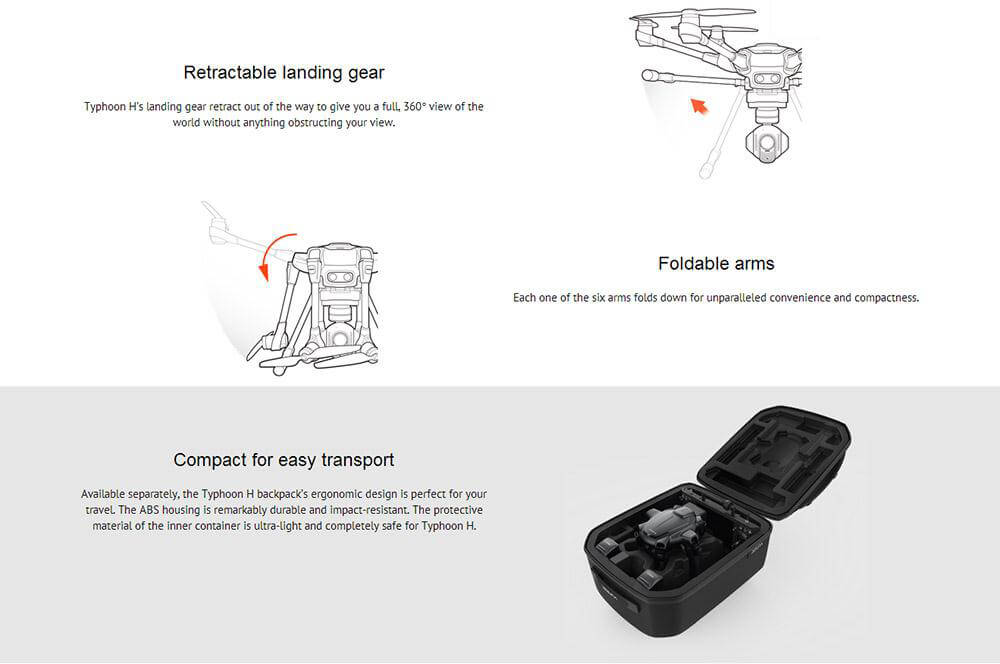 Yuneec Typhoon H FPV 12MP Camera 3Axis Gimbal 7Inches Display Smart RC Quadcopter