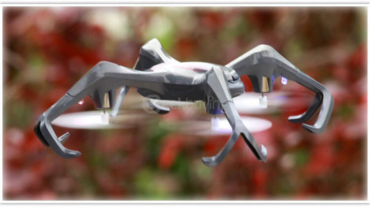 MSDTOYS S6 3D MINI Spider Inverted Flight 2.4G 4CH 6-Axis LED RC Quadcopter RTF - Gray
