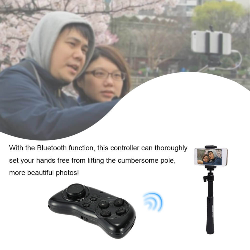 CSY03 Bluetooth VR Virtual Reality Gamepad Game Controller Selfie Shutter for iOS Android Smartphones VR Headset - Black