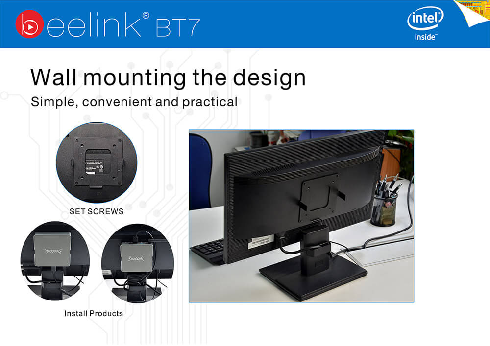 Beelink BT7 Intel Cherry Trail Z8700 4G/64G Barebone Mini PC 2.4G/5.8G WIFI 1000M LAN Bluetooth4.0 HDMI