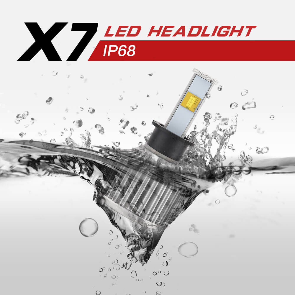 X7 H1-6000K-A 40W 3600LM LED Car Headlight Kit IP68 Auto Lighting System Car LED Bulb