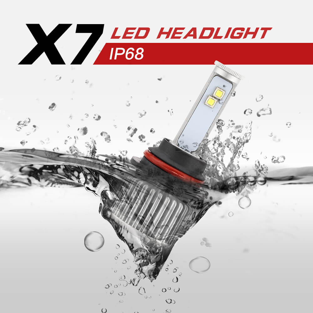 X7 9004-6000K-A 60W 4800LM LED Car Headlight Kit IP68 Auto Lighting System Car LED Bulb