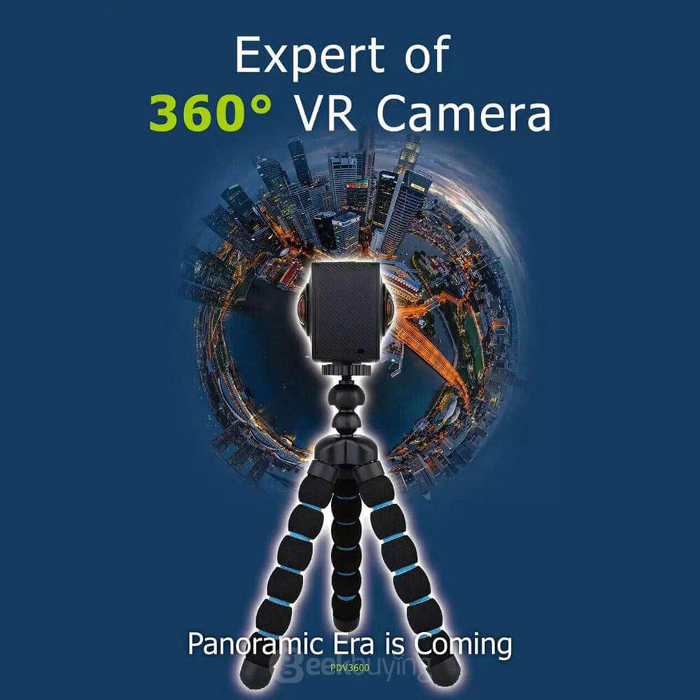 SYVR360 Panoramic Action Camera Mini VR Camera 360 Degrees SPCA6350M F2.0 Dual Lens OV4689 1080P 30fps Sport Camera - Black