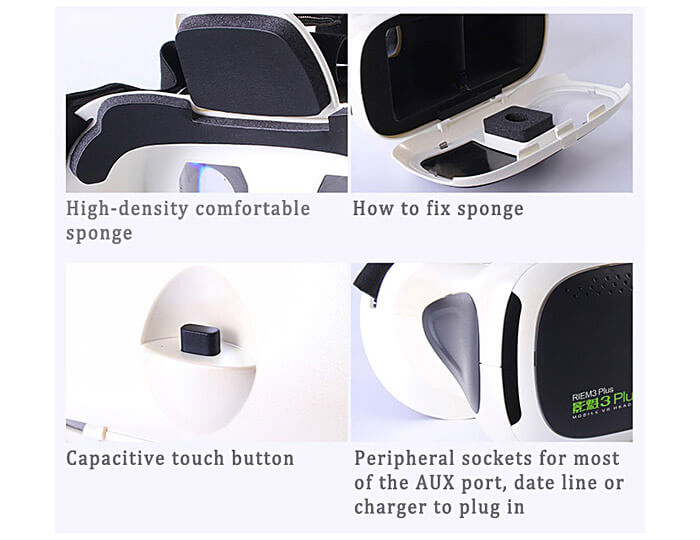 RITECH RIEM3 Plus 3D VR Virtual Reality Headset FOV75 IPD Adjustable for 4.7-6inch Smartphones