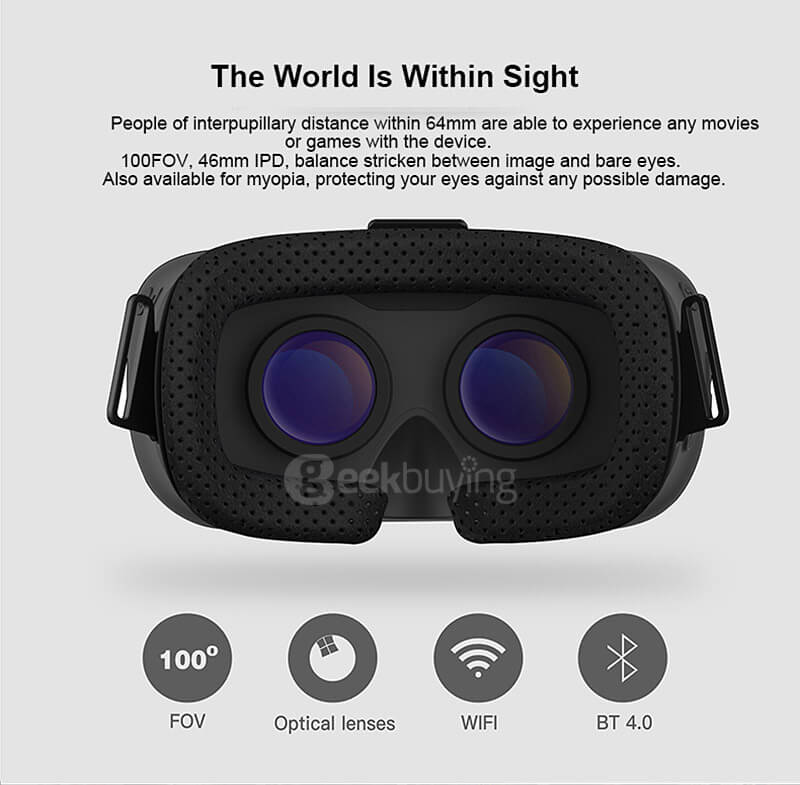 V3 Allwinner H8 Octa Core 2.0GHz 2G/16G WIFI 5.5 Inches 1080P FHD Display 3D VR Virtual Reality All In One Headset White