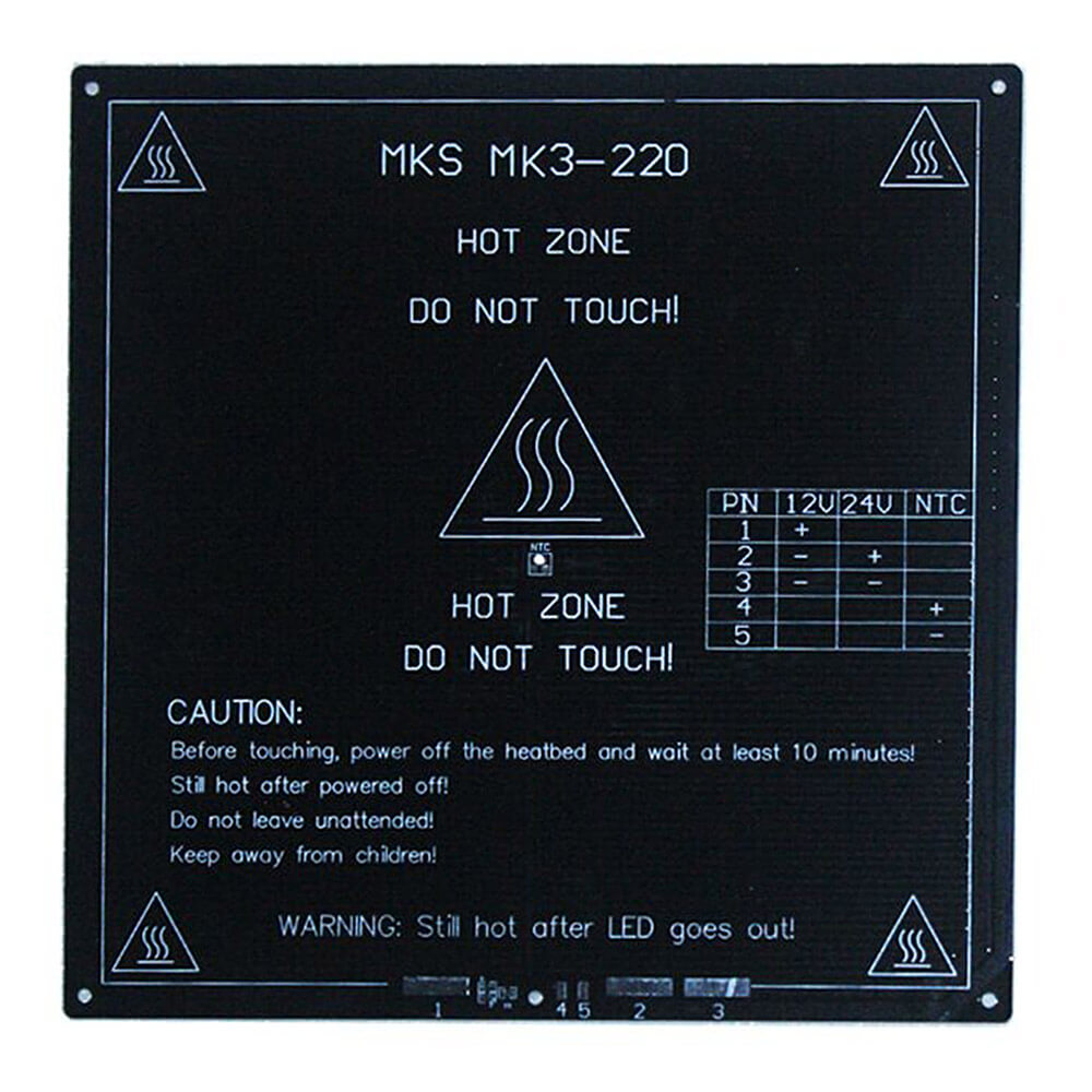 RepRap MK3 3D Printer Heatbed Standard Aluminum Plate 3mm PCB Hot Bed