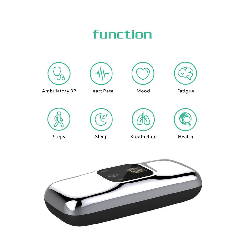 37 Degree Journey Bluetooth 4.1 Smart Bracelet Heart Rate Monitor/Ambulatory BP/Breath Rate/Mood/Fatigue/Sleep Tracker Pedometer 30W Pixel Camera - Black