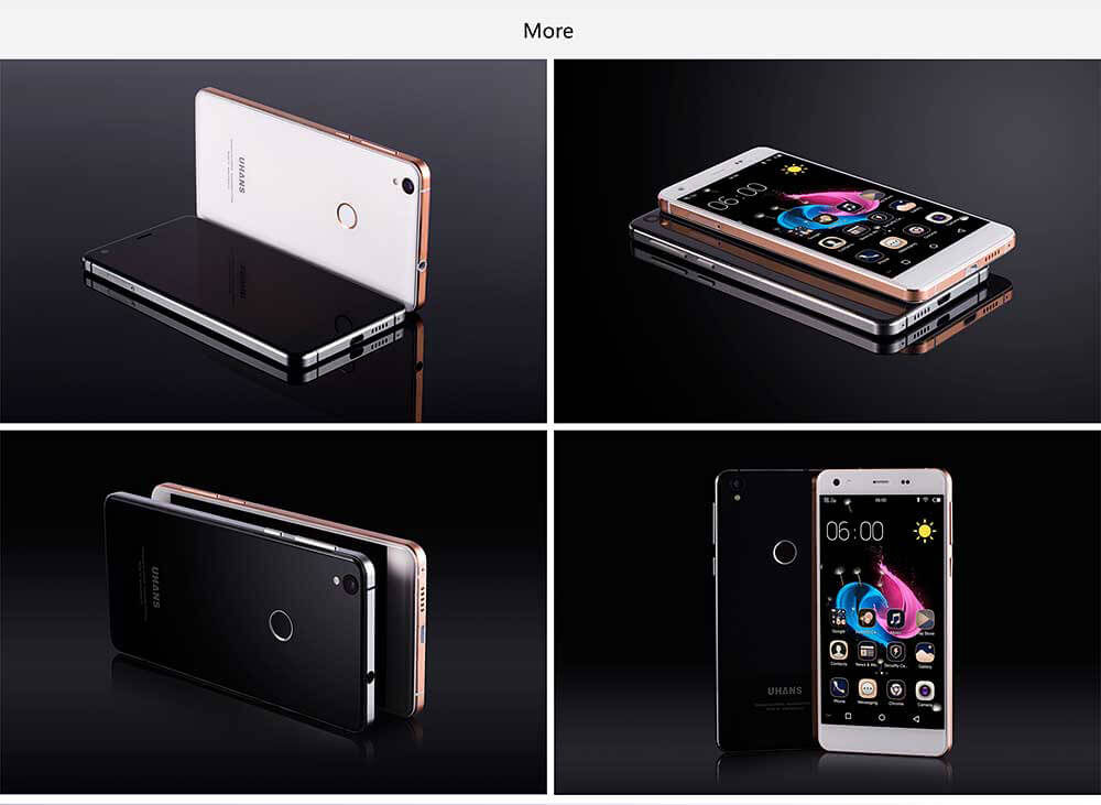 UHANS S1 5.0 Inch 2.5D HD 4G LTE Freeme 6.1OS Android 6.0 3GB 32GB Smartphone(White) + Leather Case(White) +Soft Case + Screen Protector