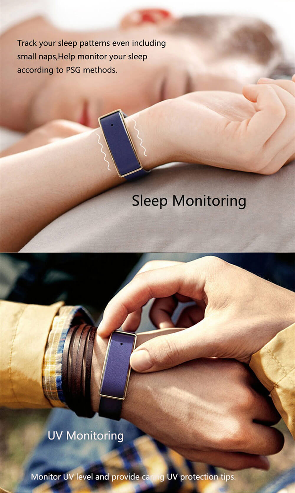 HUAWEI HONOR A1 Bluetooth 4.2 Smart Bracelet with UV Test / Sleep Monitor / Pedometer / Call Reminder For Android iOS (TPU Band) - Pink